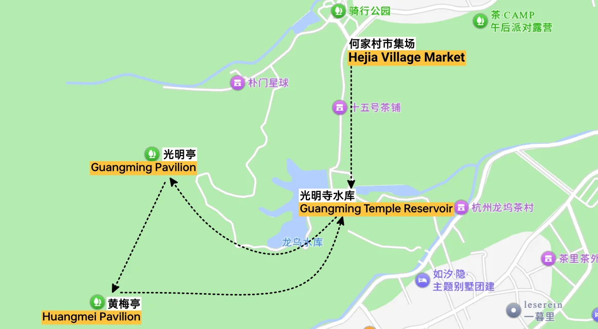 longwu tea village map