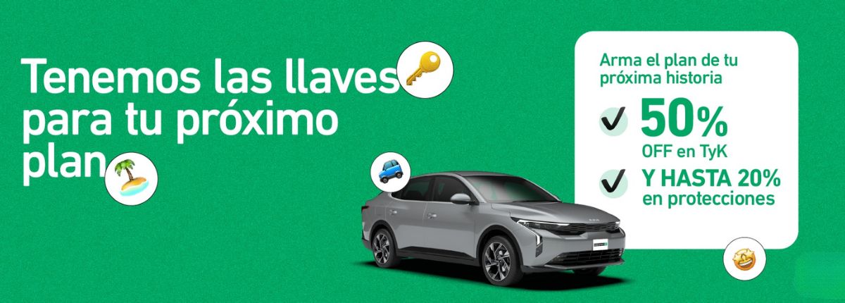 Arma el plan de tu próxima historia con 50% OFF en TyK y hasta 20% en protecciones