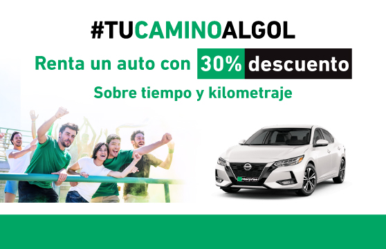 Renta un auto hasta con 30% descuento Pago en Línea