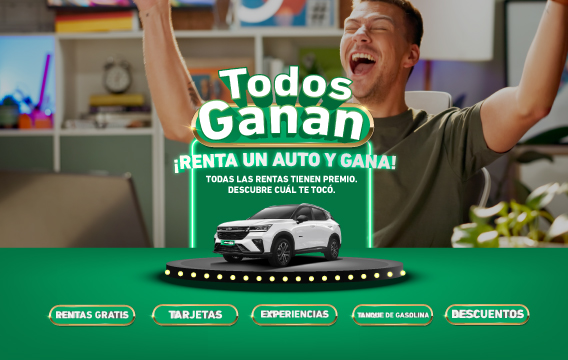 Todos Ganan de Enterprise: renta un auto y descubre tu premio.